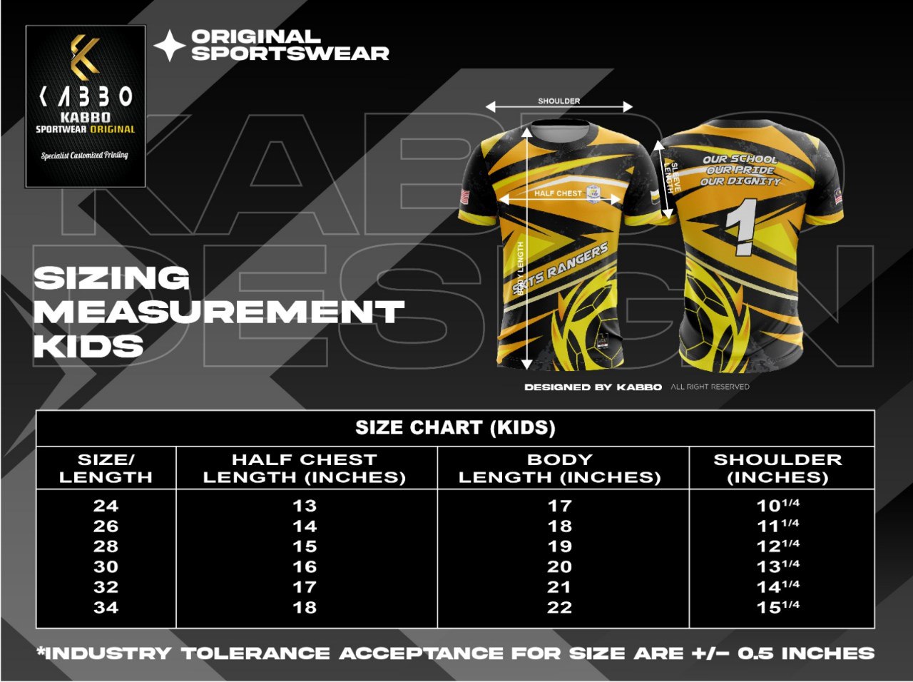 Size Chart Kids