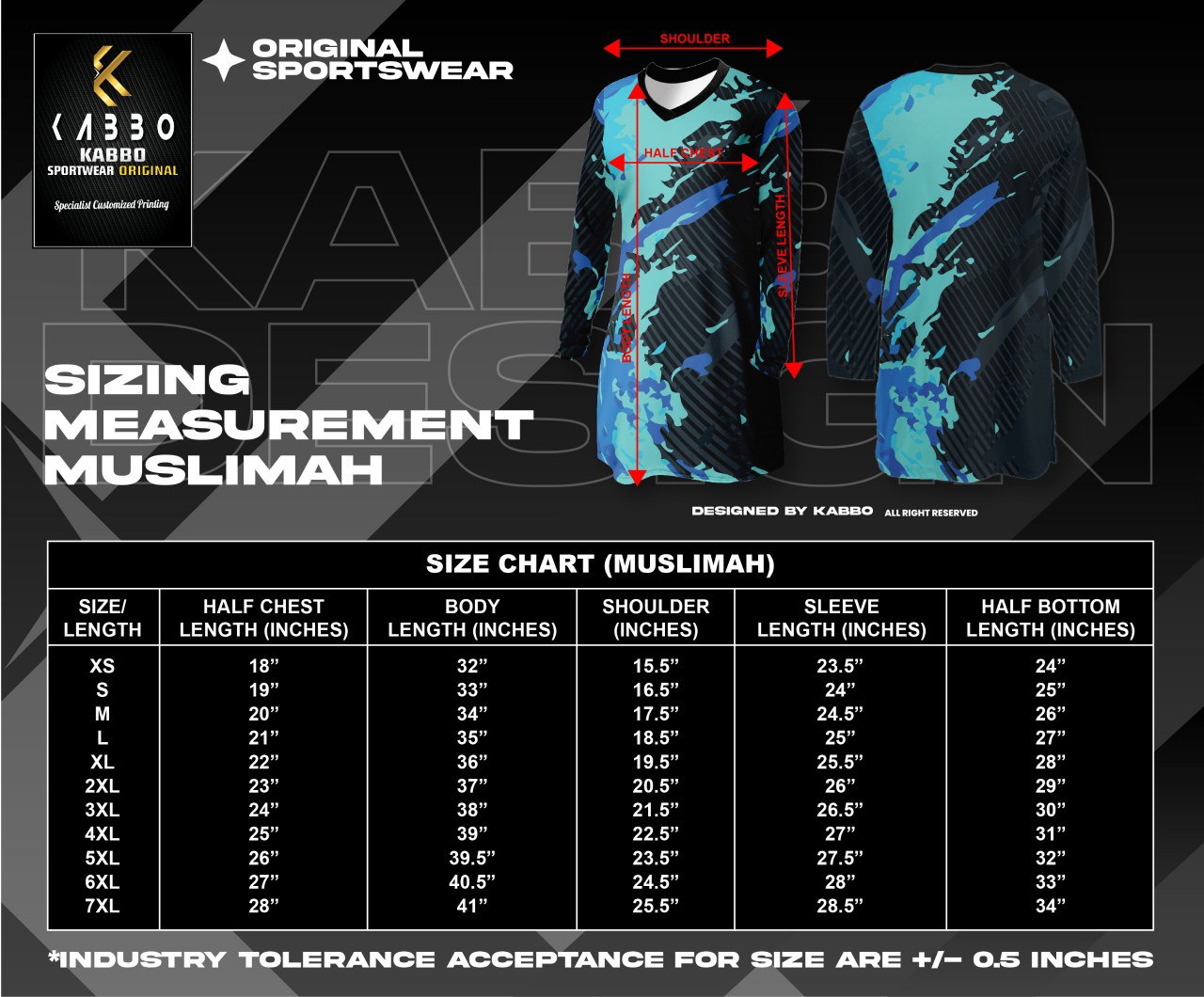 Size Chart Muslimah